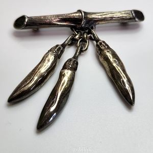 Vintage Mignon Faget Sterling Chili Pepper Pin EUC